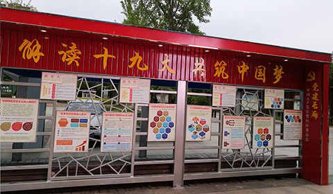 星光社区党建长廊实景照片解读十九大 党建文化十九大实拍照片