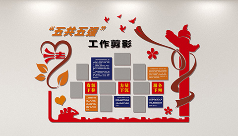 党建文化墙设计案例工作剪影