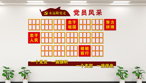 党建文化墙设计案例党员风采