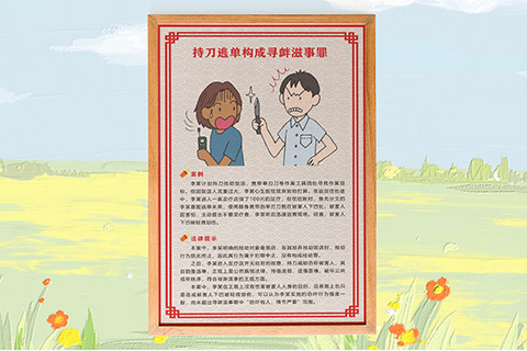 普法文化设计持刀逃单寻衅滋事