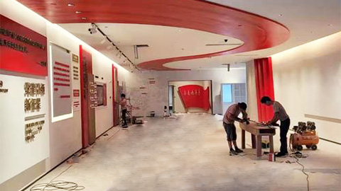 党建文化展厅施工 淮安党建文化设计展厅施工现场